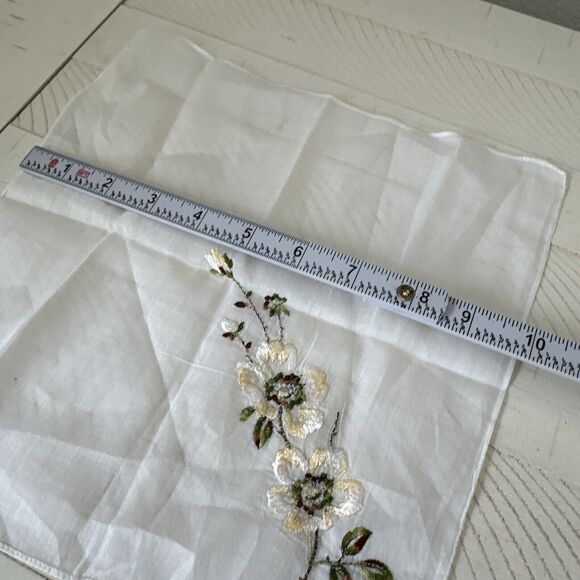 Vintage Hankie Floral Embroidered Lot Of 3 Ladies Handkerchief Victorian Womens - Picture 8 of 13